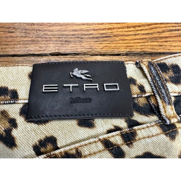 Etro Milano leopard Animal Print Jean Beige size 28 NWT MSPR 690 - Picture 5 of 10